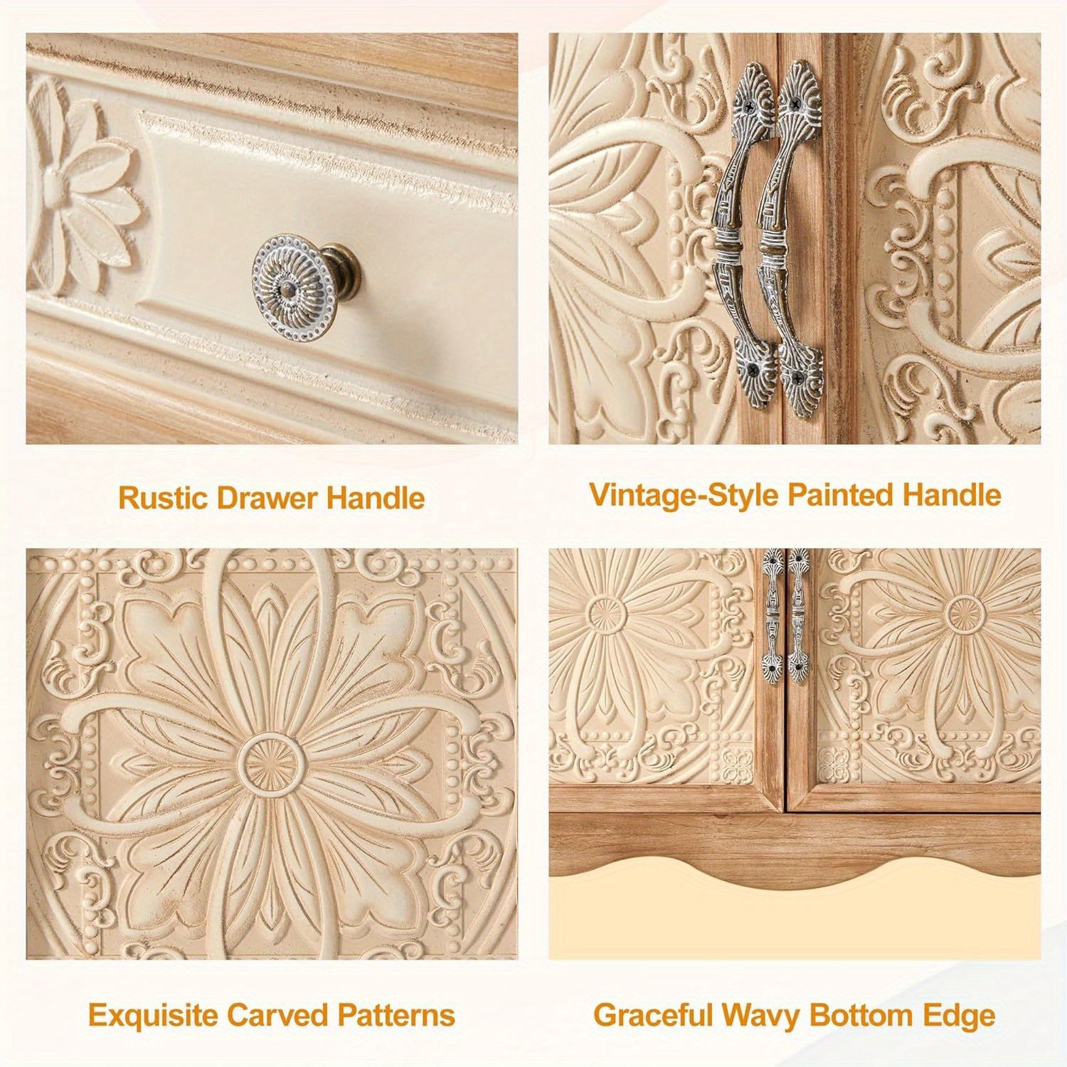 Kitchen Pantry Storage Cabinet with 2 Doors and Shelf, 48'' Kitchen Pantry Cabinet with Storage, Accent Wood Cabinet for Kitchen, Dining Room, Living Room