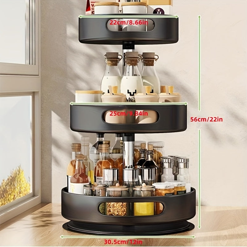 Kitchen Rotating Seasoning Storage Rack Dedicated To Seasoning, Bathroom, Living Room Household Circular Storage Box Rack