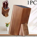 1pc Heavy-Duty Acacia Wood Knife Block with Removable Plastic Bristle & Non-Slip Base - Upright Knife Holder, Storage Stand, Natural Wood Grain Knife Organizer Suitable for Kitchen Countertop
