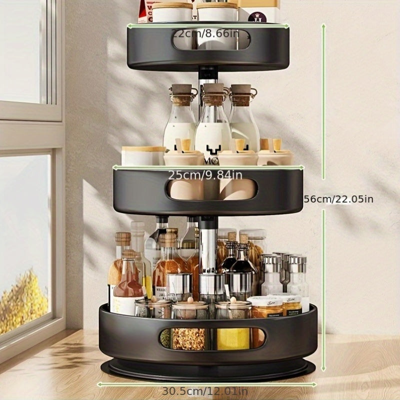 Kitchen Rotating Seasoning Storage Rack Dedicated To Seasoning, Bathroom, Living Room Household Circular Storage Box Rack