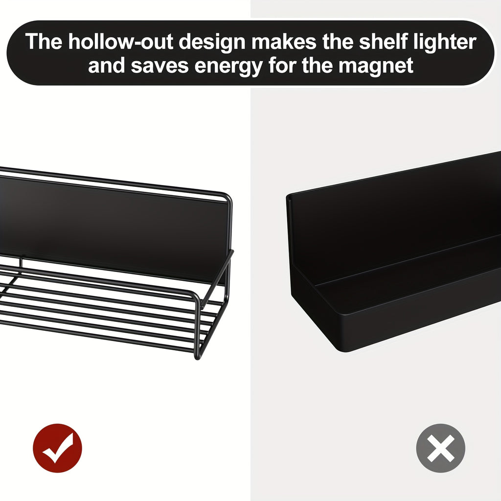 4pcs Magnetic Spice Adjustable Storage Shelf, No-Punch Kitchen Refrigerator Magnetic Shelf, Strong Magnetic Spice Storage Shelf, Washing Machine Storage Shelf, No-Punch Wall Mounted Storage Shelf, Kitchen Storage Accessories, Coffee Bar Accessories