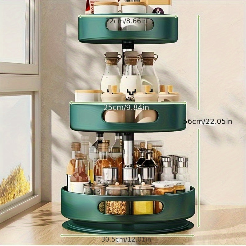 Kitchen Rotating Seasoning Storage Rack Dedicated To Seasoning, Bathroom, Living Room Household Circular Storage Box Rack