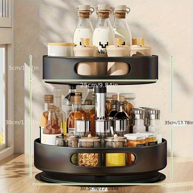 Kitchen Rotating Seasoning Storage Rack Dedicated To Seasoning, Bathroom, Living Room Household Circular Storage Box Rack