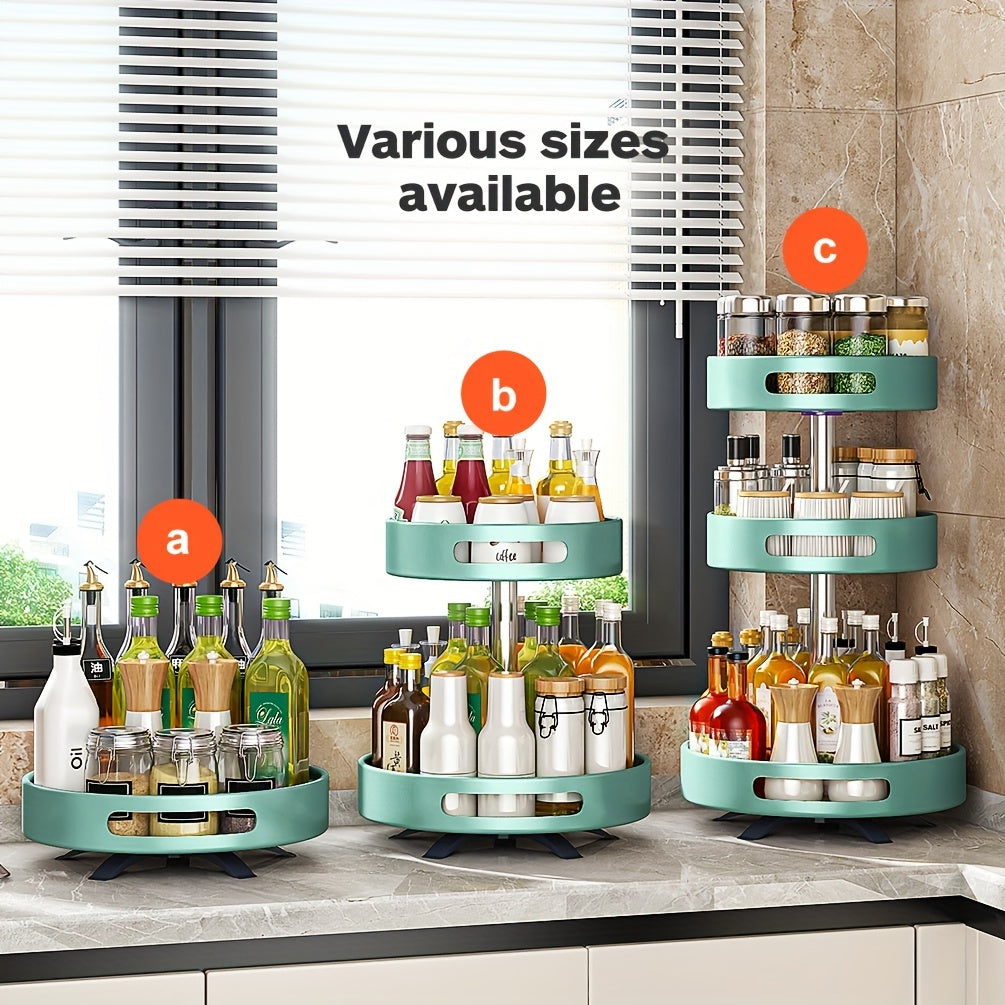 Rotating Seasoning Storage Rack, Kitchen Seasoning Shelf, Double-layer Household Countertop Corner Seasoning Storage Rack