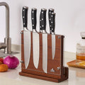 ENOKING Magnetic Knife Block with Acrylic Shield & Acacia Wood - Double-Sided Knife Holder, Magnetic Storage Organizer for Chef,, Steak Knives - Knife Block for Counter\u002FDrawer (No Installation) - Wood Knife