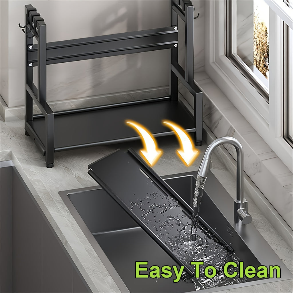 Multifunctional Metal Kitchen Storage Rack, Space-saving Kitchen Organizer with Cutting Board Holder for Storing Spices, Condiments and Chopping Knives, Easy to Assemble and Clean