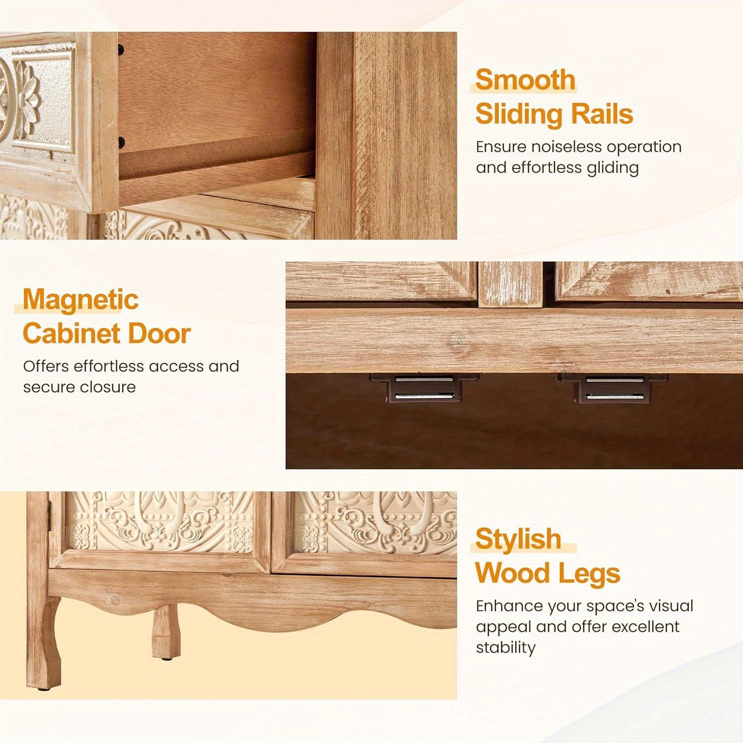 Kitchen Pantry Storage Cabinet with 2 Doors and Shelf, 48'' Kitchen Pantry Cabinet with Storage, Accent Wood Cabinet for Kitchen, Dining Room, Living Room