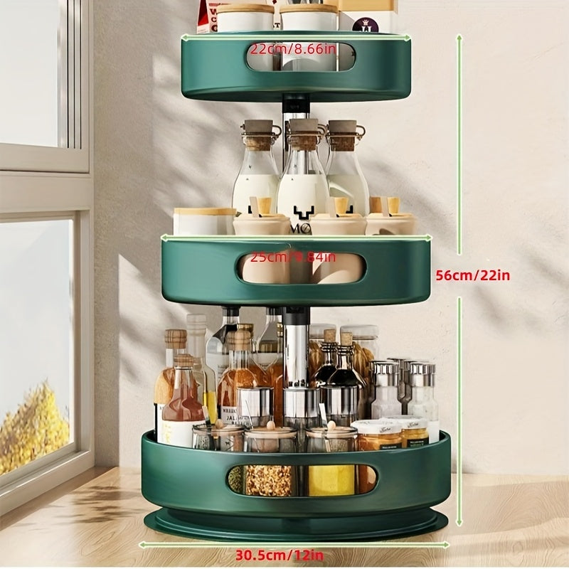 Kitchen Rotating Seasoning Storage Rack Dedicated To Seasoning, Bathroom, Living Room Household Circular Storage Box Rack