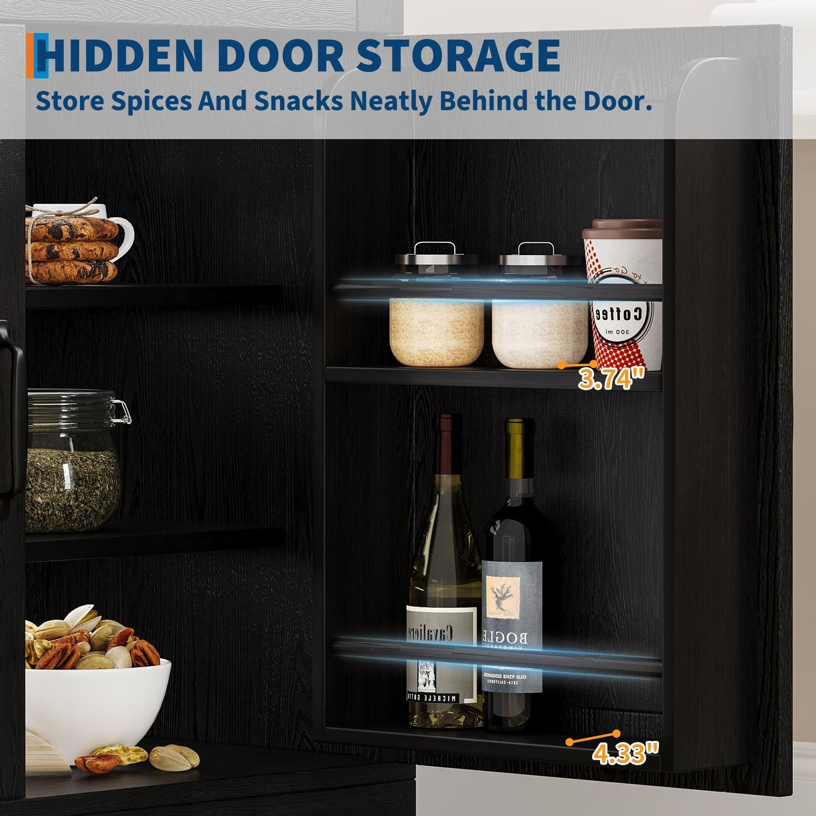 New Upgraded Arched Double Door Storage Cabinet with Suitable for Home Kitchen Pantry, Contemporary Freestanding Food Cabinet, Particle Board & MDF, Arched Door, Assembly, Space-Saving Vertical Unit for Room Decor Gifts, Christmas Decor