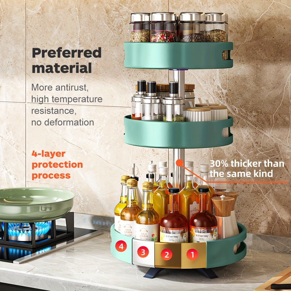 Rotating Seasoning Storage Rack, Kitchen Seasoning Shelf, Double-layer Household Countertop Corner Seasoning Storage Rack