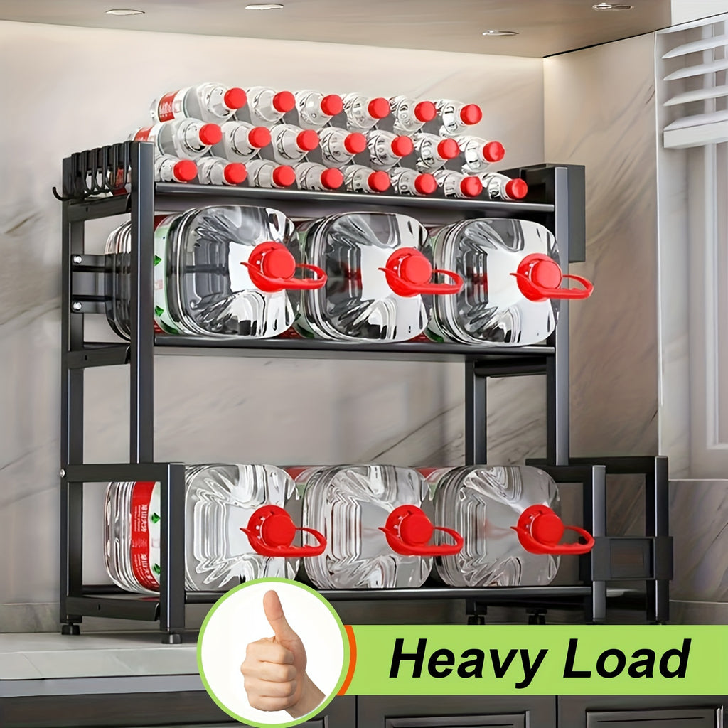 Multifunctional Metal Kitchen Storage Rack, Space-saving Kitchen Organizer with Cutting Board Holder for Storing Spices, Condiments and Chopping Knives, Easy to Assemble and Clean