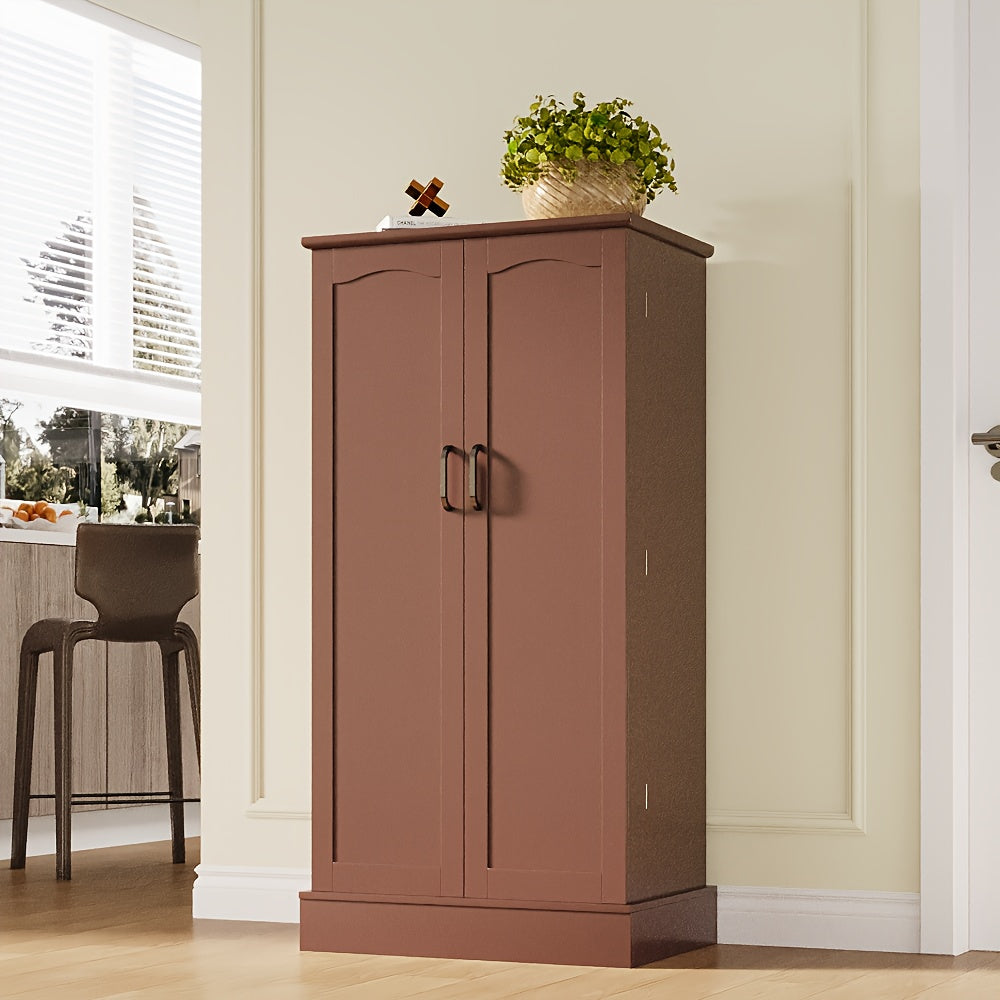 47 Inches Pantry Cabinet, Kitchen Pantry Cabinet with Adjustable Shelves, Freestanding Kitchen Pantry Storage Cabinet, Buffet Cupboards Sideboard for Kitchen, Living Room And Dinning Room