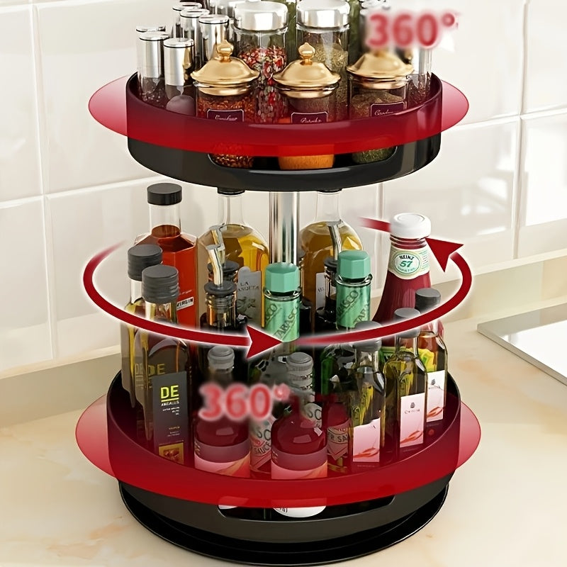 Kitchen Rotating Seasoning Storage Rack Dedicated To Seasoning, Bathroom, Living Room Household Circular Storage Box Rack
