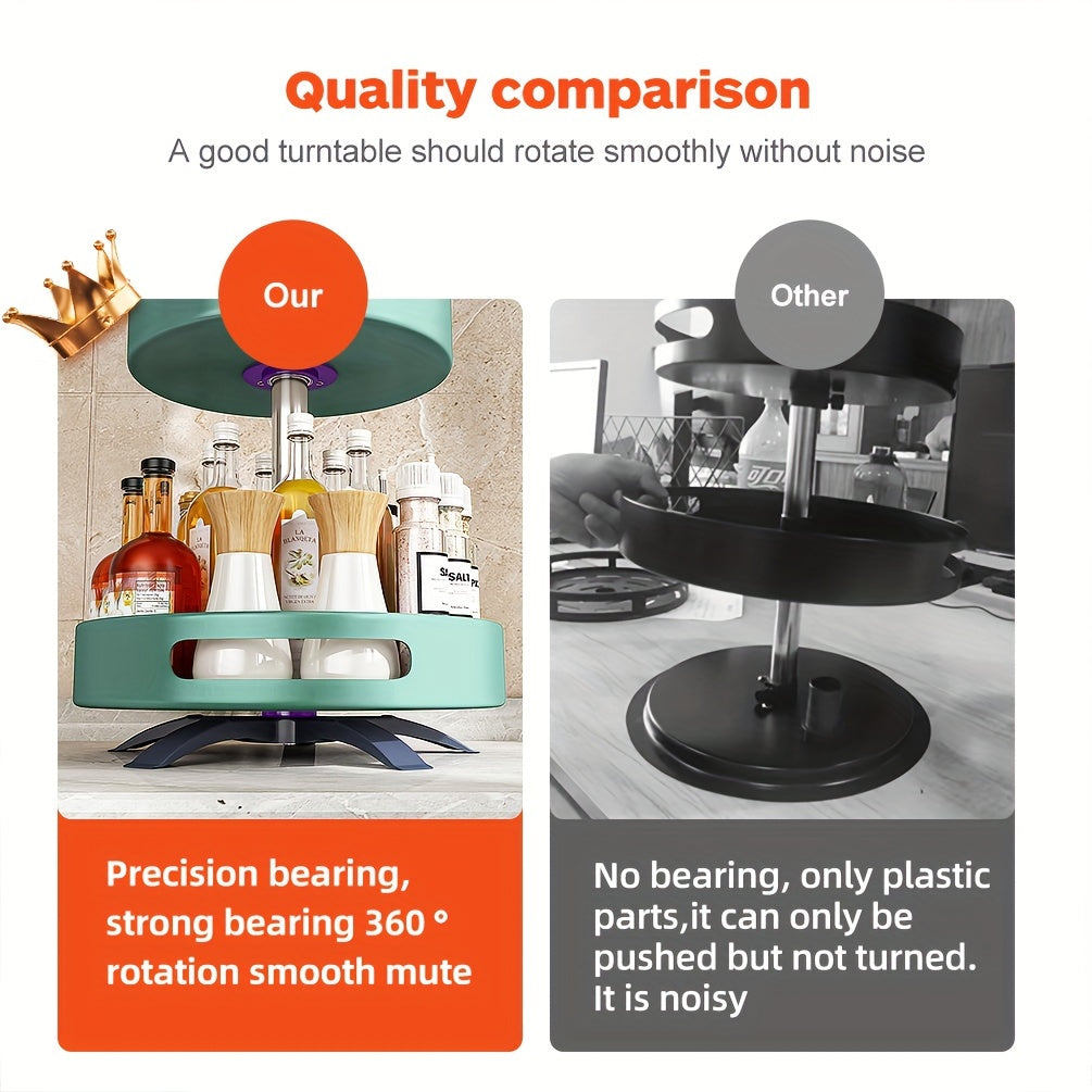 Rotating Seasoning Storage Rack, Kitchen Seasoning Shelf, Double-layer Household Countertop Corner Seasoning Storage Rack